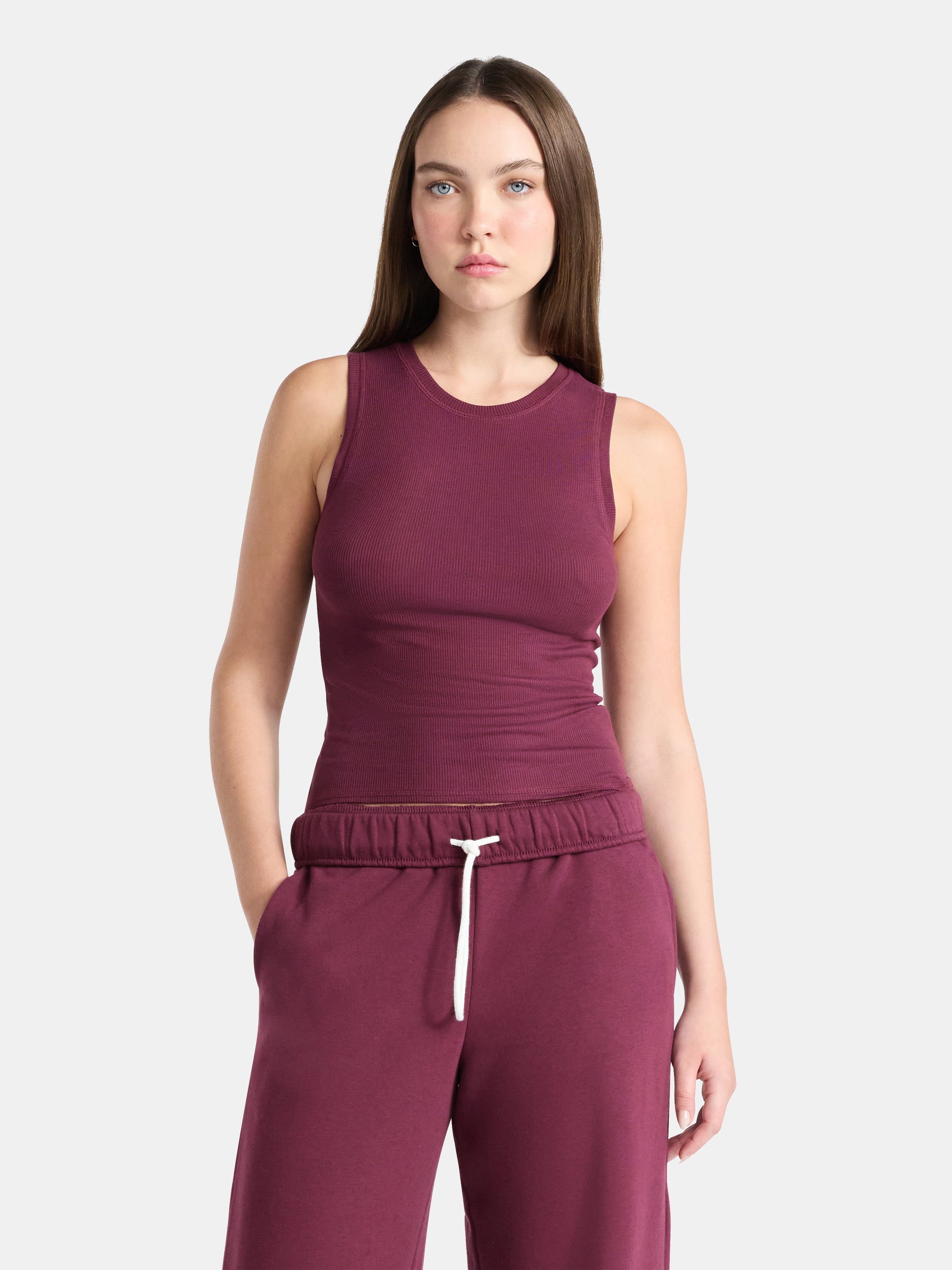 Fitted Crewneck Tank Top, Women's