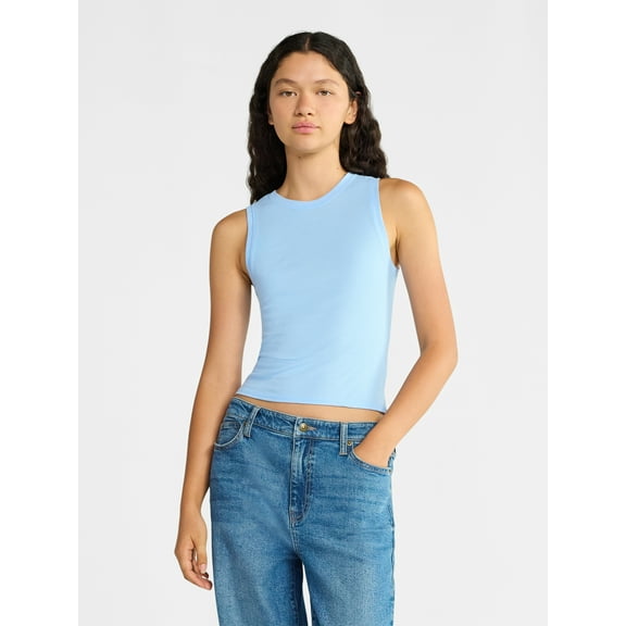 No Boundaries Fitted Crewneck Tank Top, Women’s