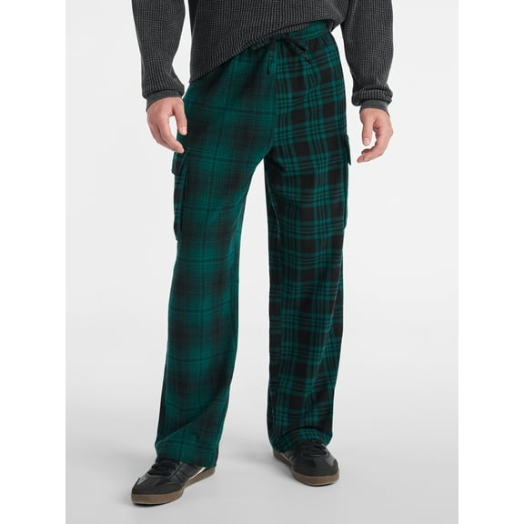No Boundaries Flannel Cargo Pants, Men's & Big Men's
