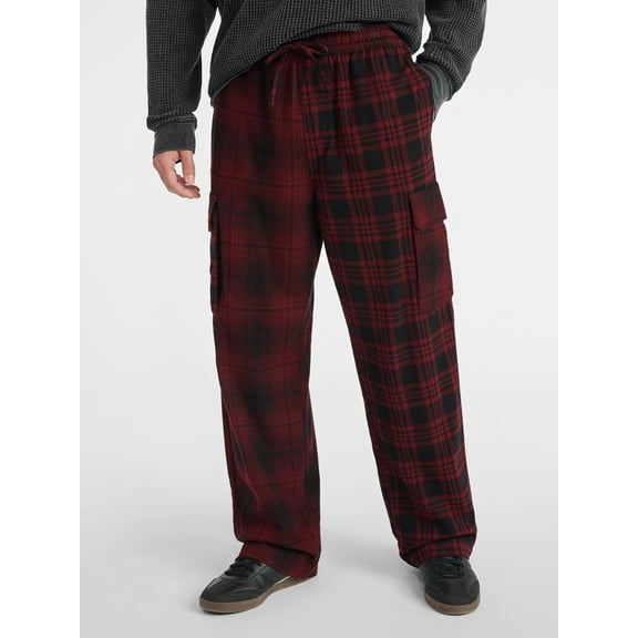 No Boundaries Flannel Cargo Pants, Men's & Big Men's