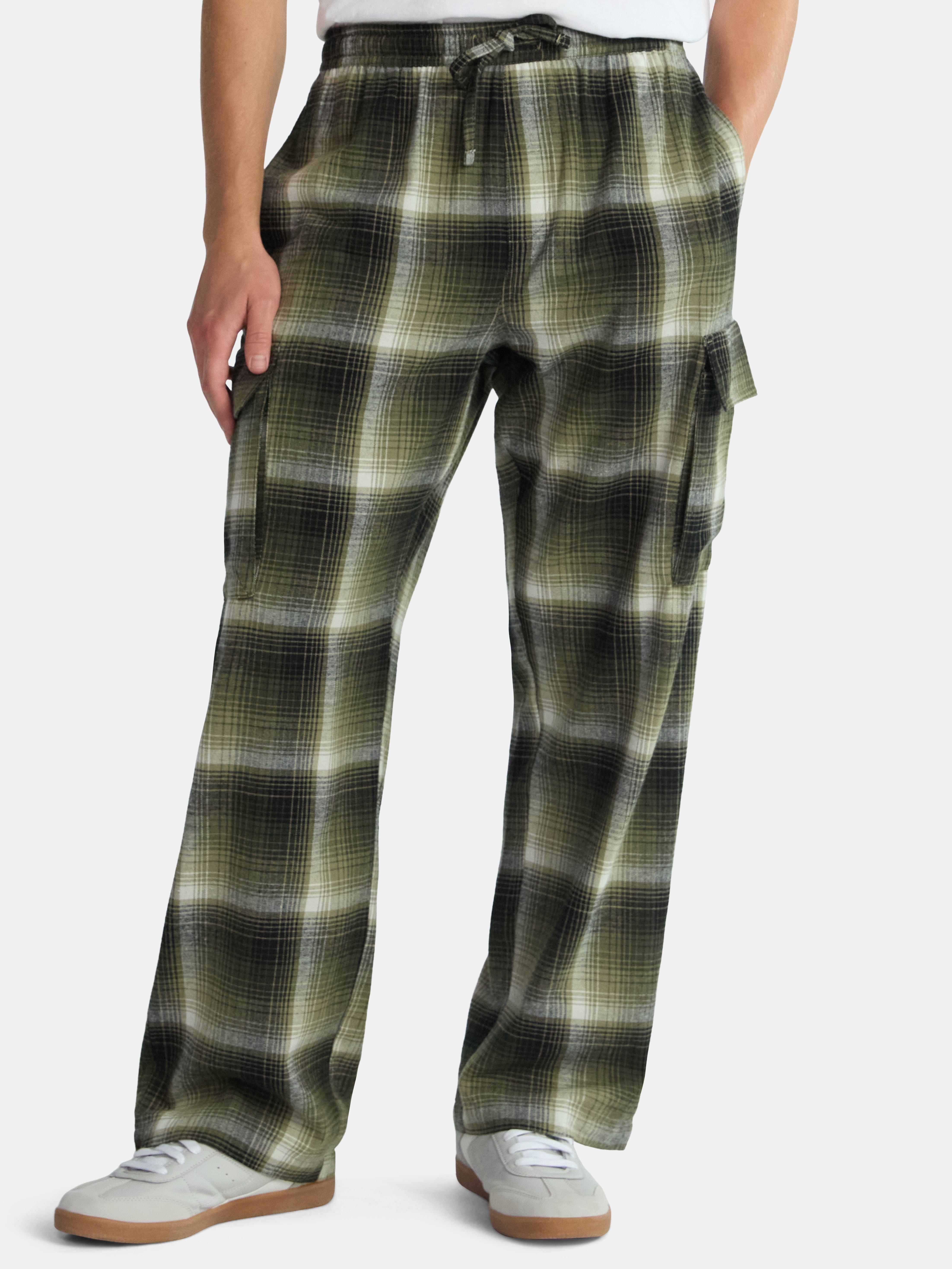 No Boundaries Flannel Cargo Pants, Men's & Big Men's