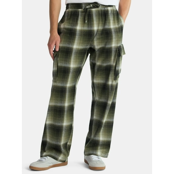 No Boundaries Flannel Cargo Pants, Men's & Big Men's