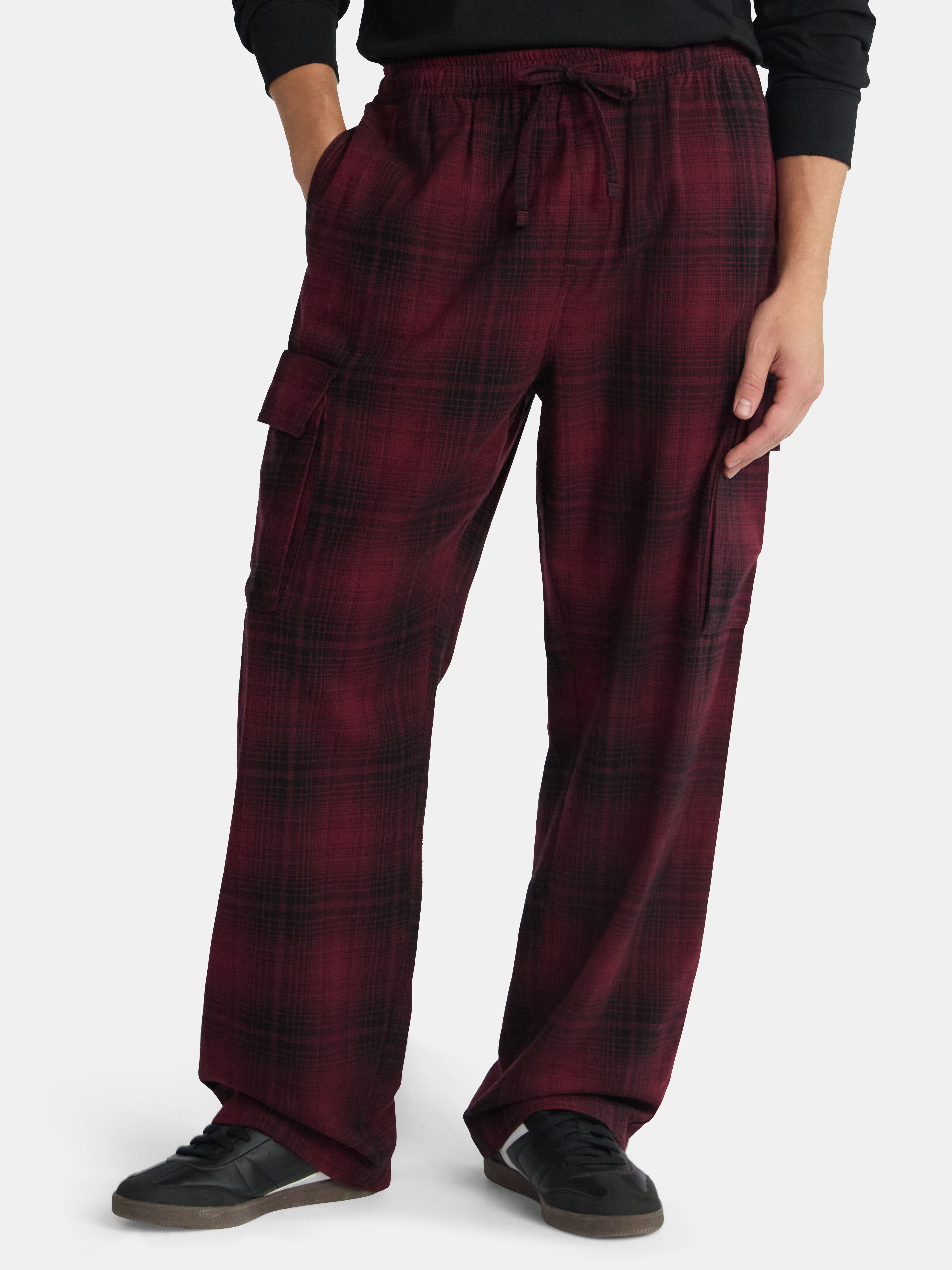 No Boundaries Flannel Cargo Pants, Men's & Big Men's