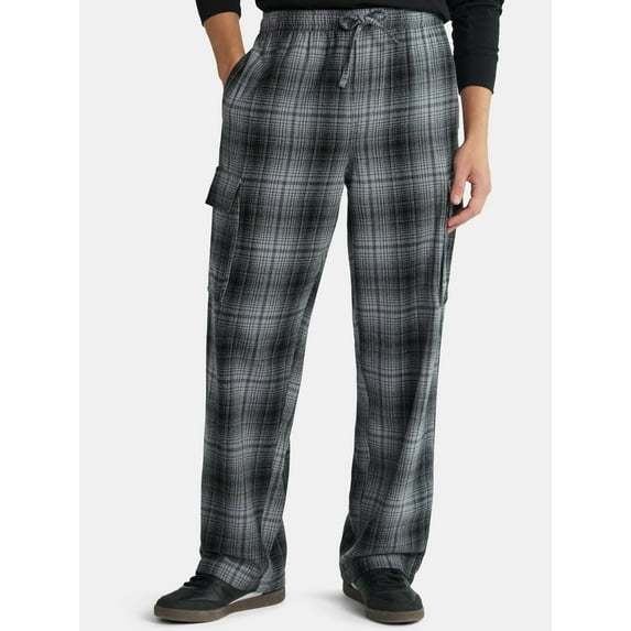No Boundaries Flannel Cargo Pants, Men's & Big Men's
