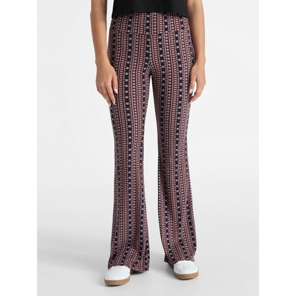 No Boundaries Ribbed Flare Pants, Women's