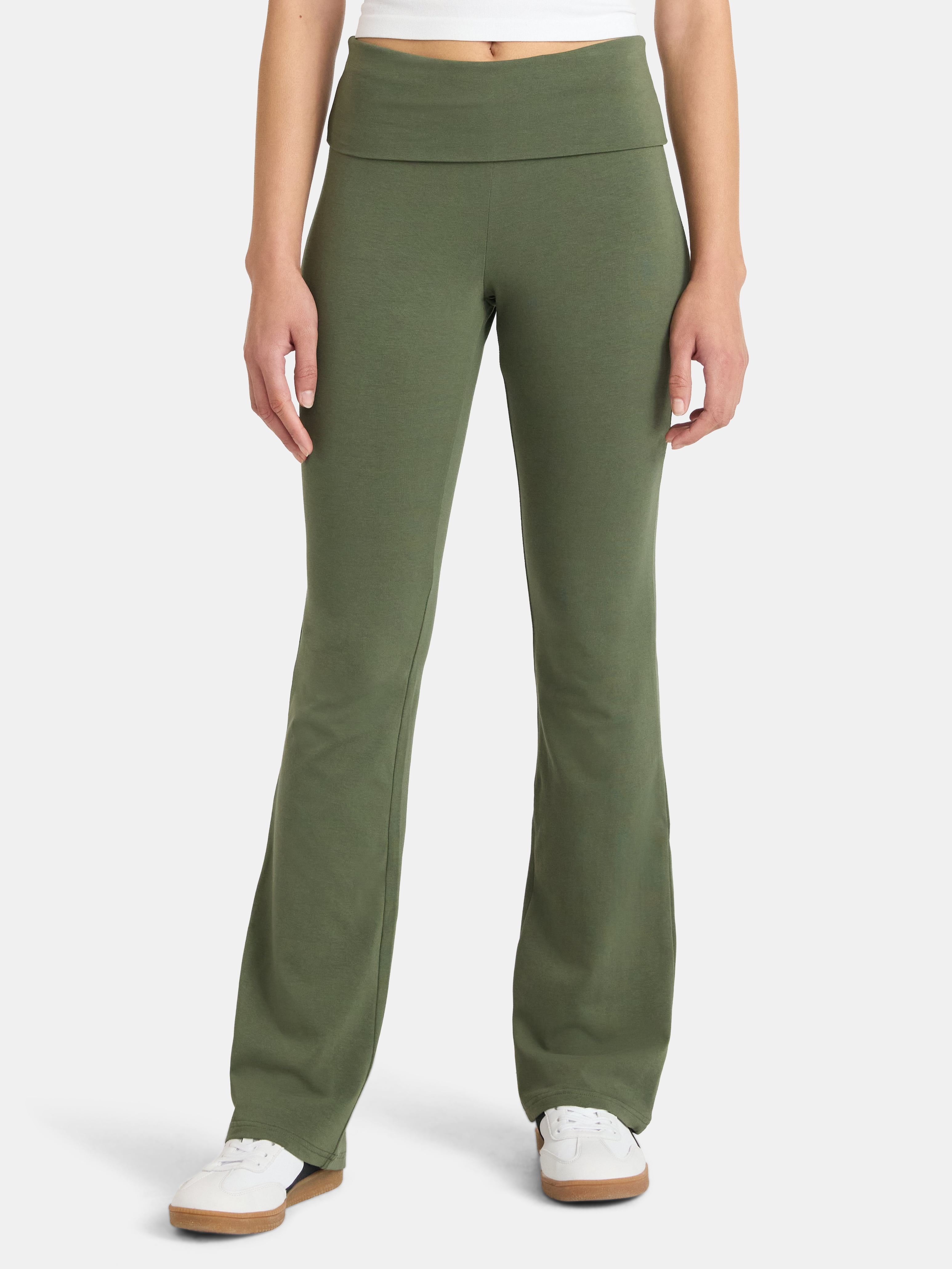 No Boundaries Flare Pants with Foldover Waistband, 32'' Inseam, Women's and Women's Plus XS-XXL