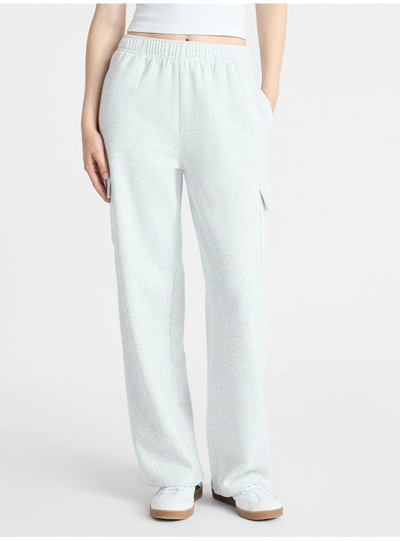 Fleece Cargo Wide-Leg Pants, 30'' Inseam, Women's XXS-XXL
