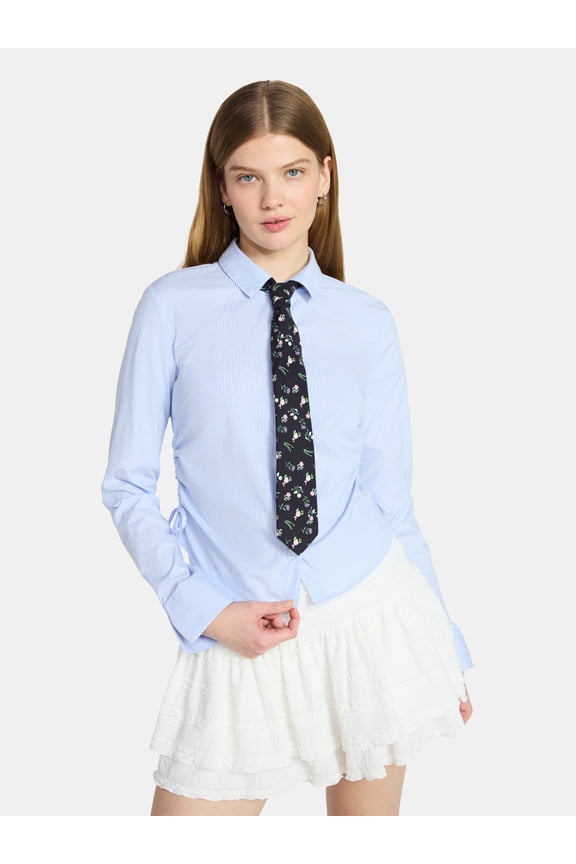 Women's Floral Necktie, Black Multi