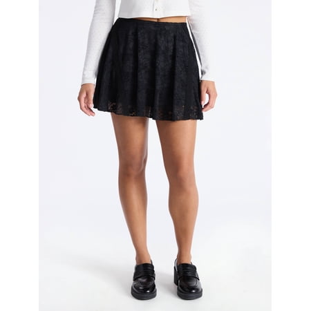 No Boundaries Lace Flouncy Mini Skirt, Women's