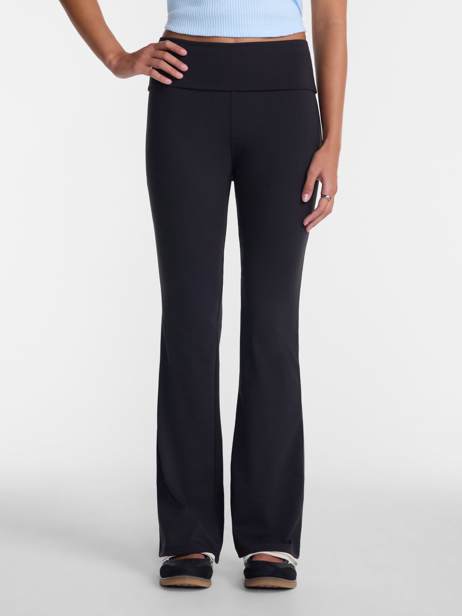 No Boundaries Foldover Flare Pants, 31.25" Inseam, Women’s XXS-XXL
