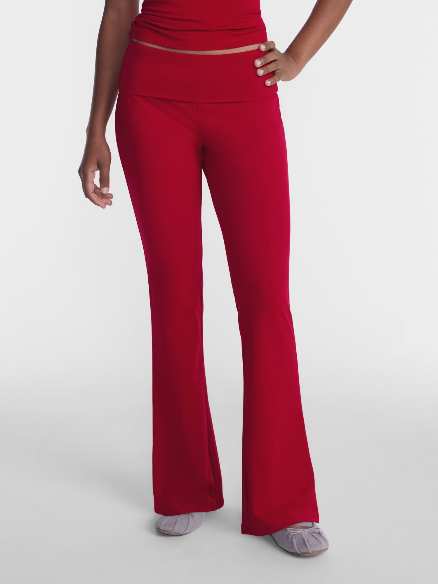 No Boundaries Foldover Flare Pants, 31.25" Inseam, Women’s XXS-XXL