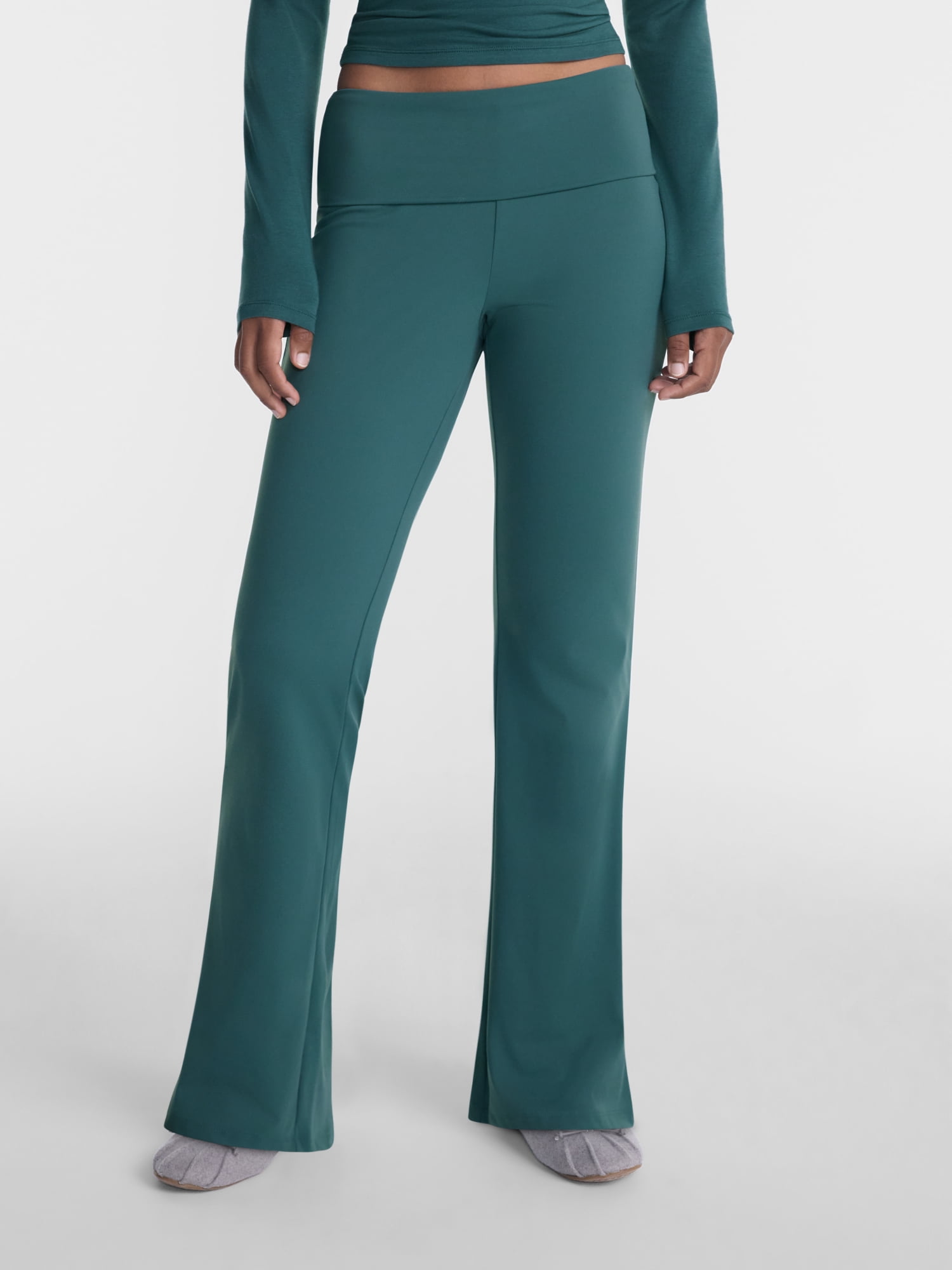 No Boundaries Foldover Flare Pants, 31.25" Inseam, Women’s XXS-XXL