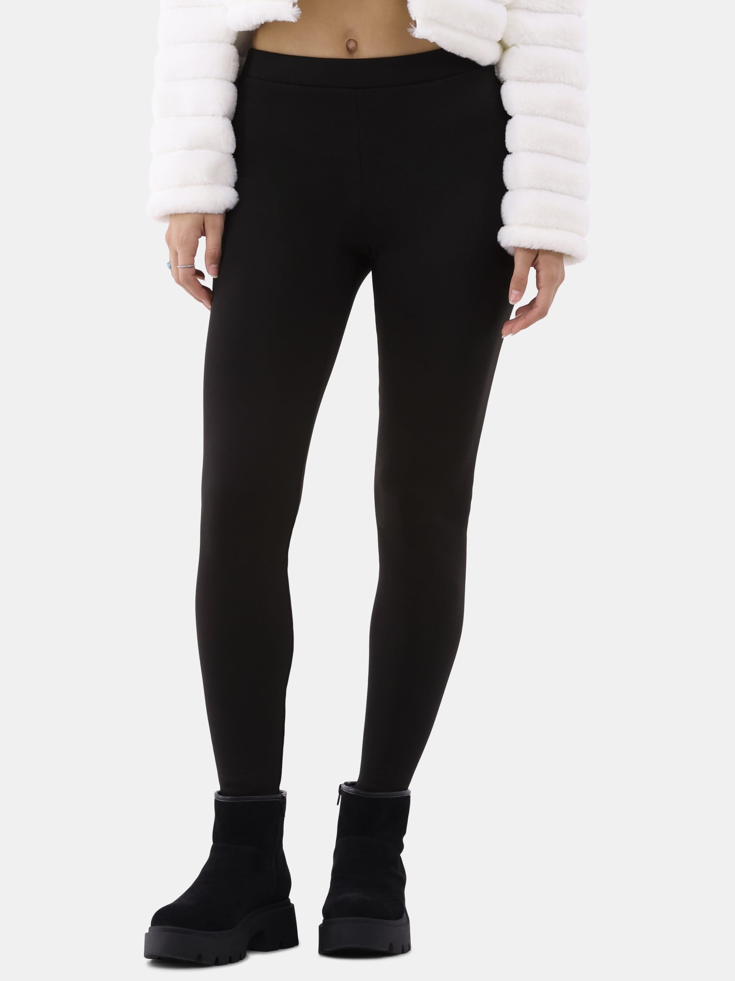No Boundaries Faux Suede Faux Fur Lined Leggings Women s Walmart