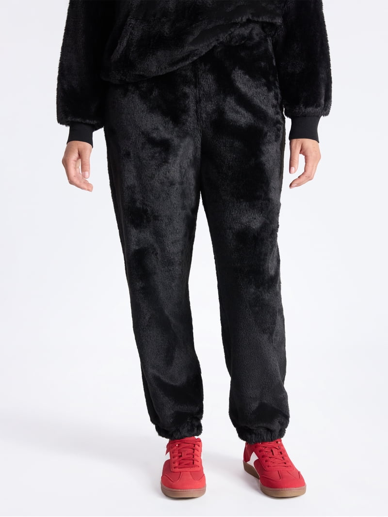 No Boundaries Faux Fur Pants, 29'' Inseam, Women's - Walmart.com
