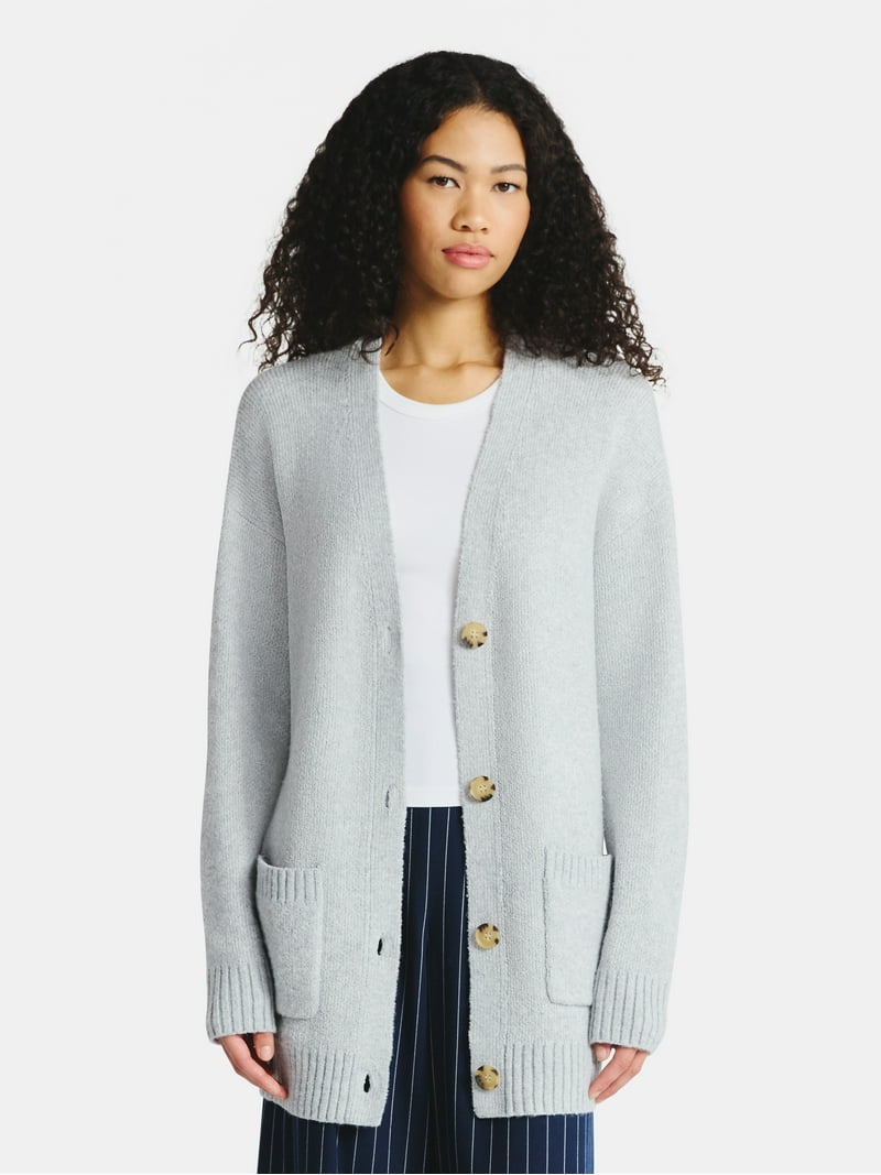 No Boundaries Button-Front Grandpa Cardigan, Women's