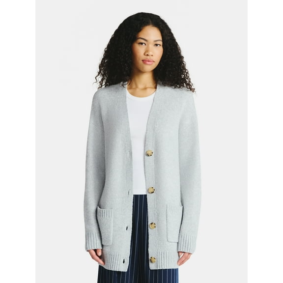 No Boundaries Button-Front Grandpa Cardigan, Women's