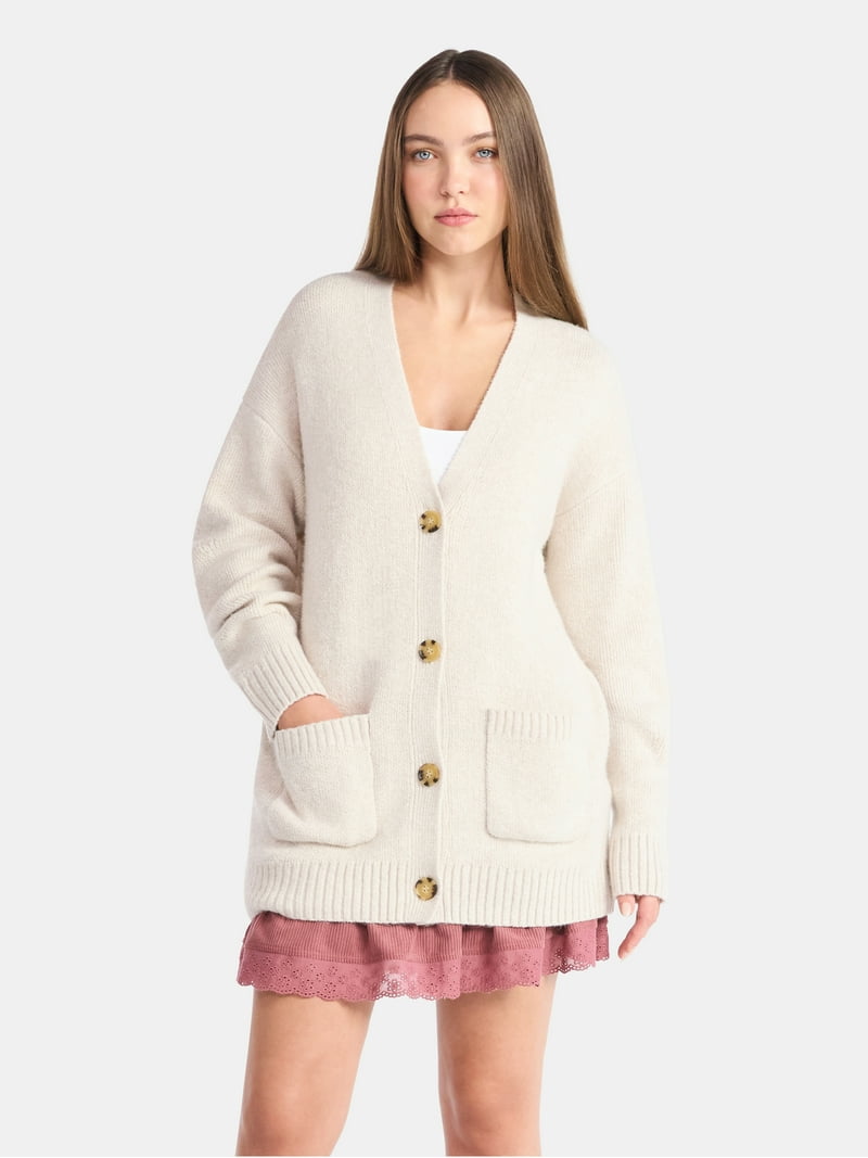 トップス less tailor Grandpa cardigan No Boundaries Button-Front Grandpa Cardigan, Women's