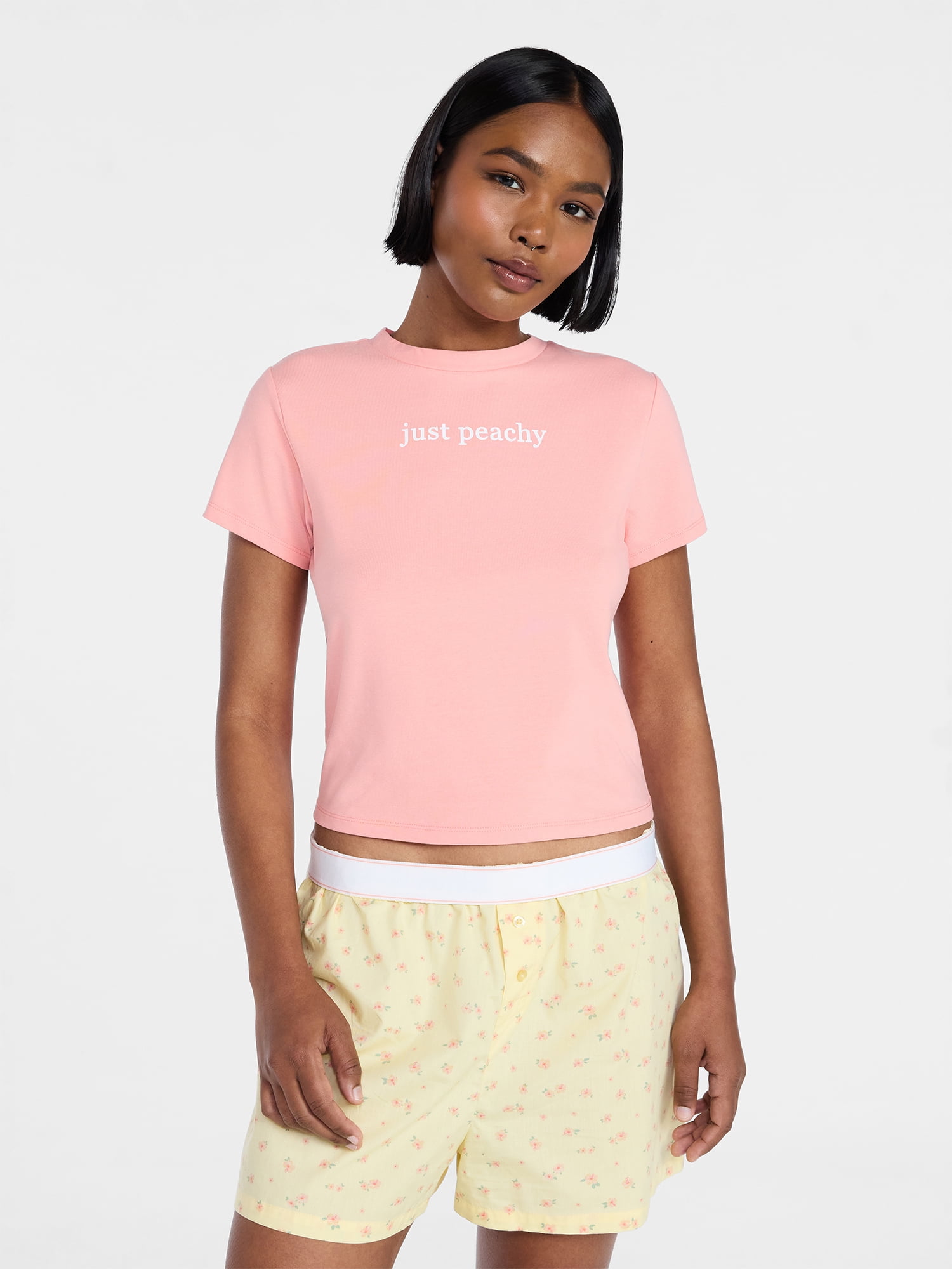 No Boundaries Sleepwear Graphic Baby Tee, Women's XS-XXL