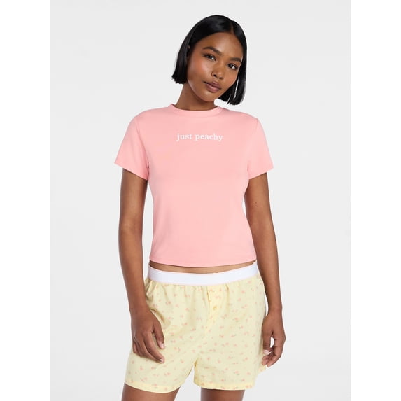 No Boundaries Sleepwear Graphic Baby Tee, Women's size XS - XXL