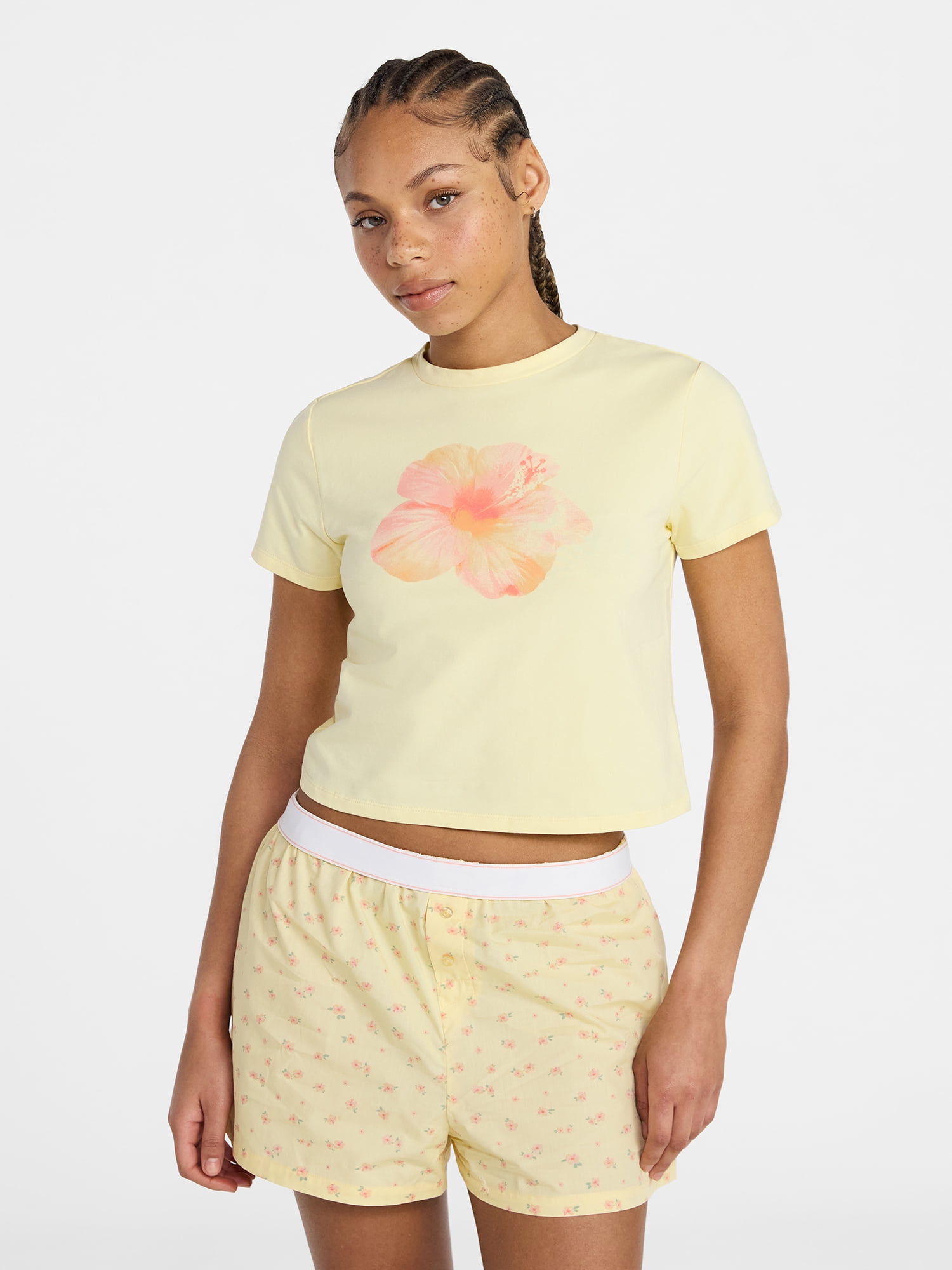 No Boundaries Sleepwear Graphic Baby Tee, Women's size XS - XXL