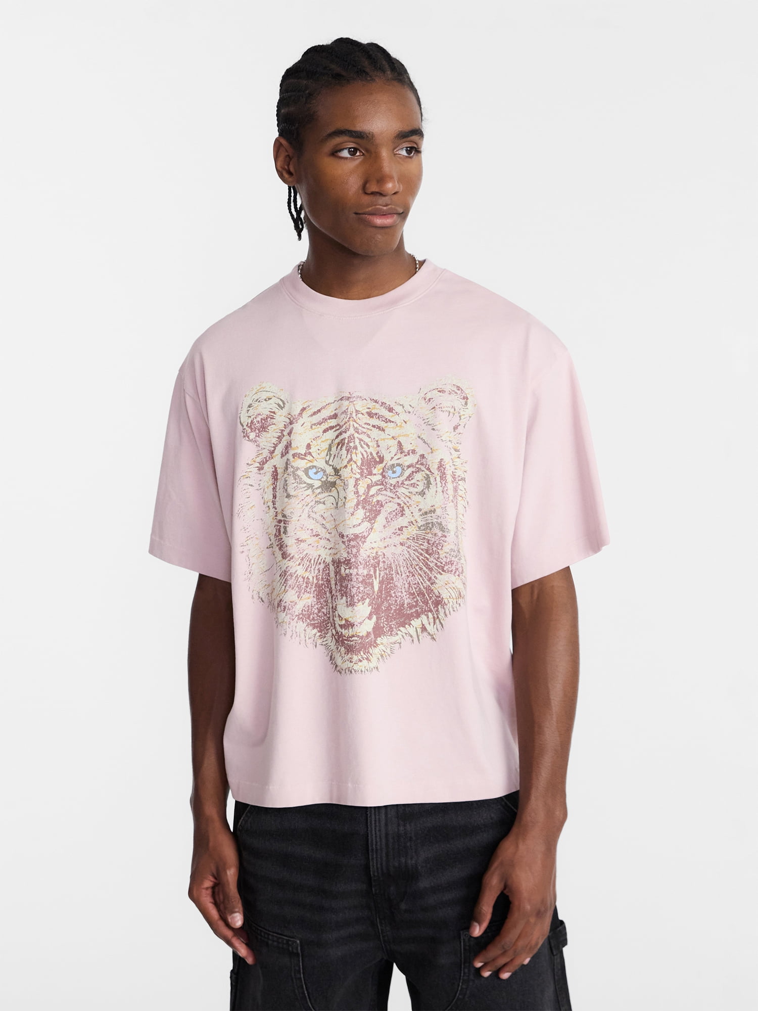 No Boundaries Boxy Fit Heavyweight Graphic Tee Shirt, Men's XS-4XLT