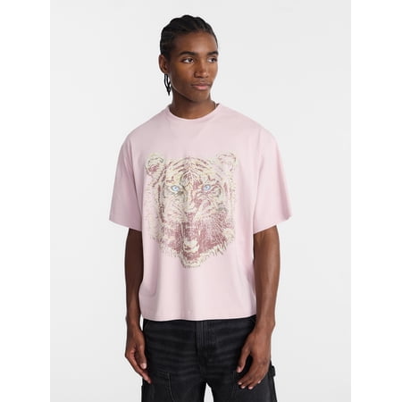 No Boundaries Boxy Fit Heavyweight Graphic Tee Shirt, Men's XS-4XLT
