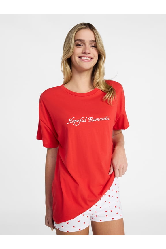 Sleep Graphic Tee and Cloud Core Boxers Set, 2-Piece, Women’s and Women's Plus XXS-3X