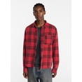thumbnail image 1 of No Boundaries Boxy Fit Grunge Flannel Shirt with Long Sleeves, Men's XS-4XLT, 1 of 5