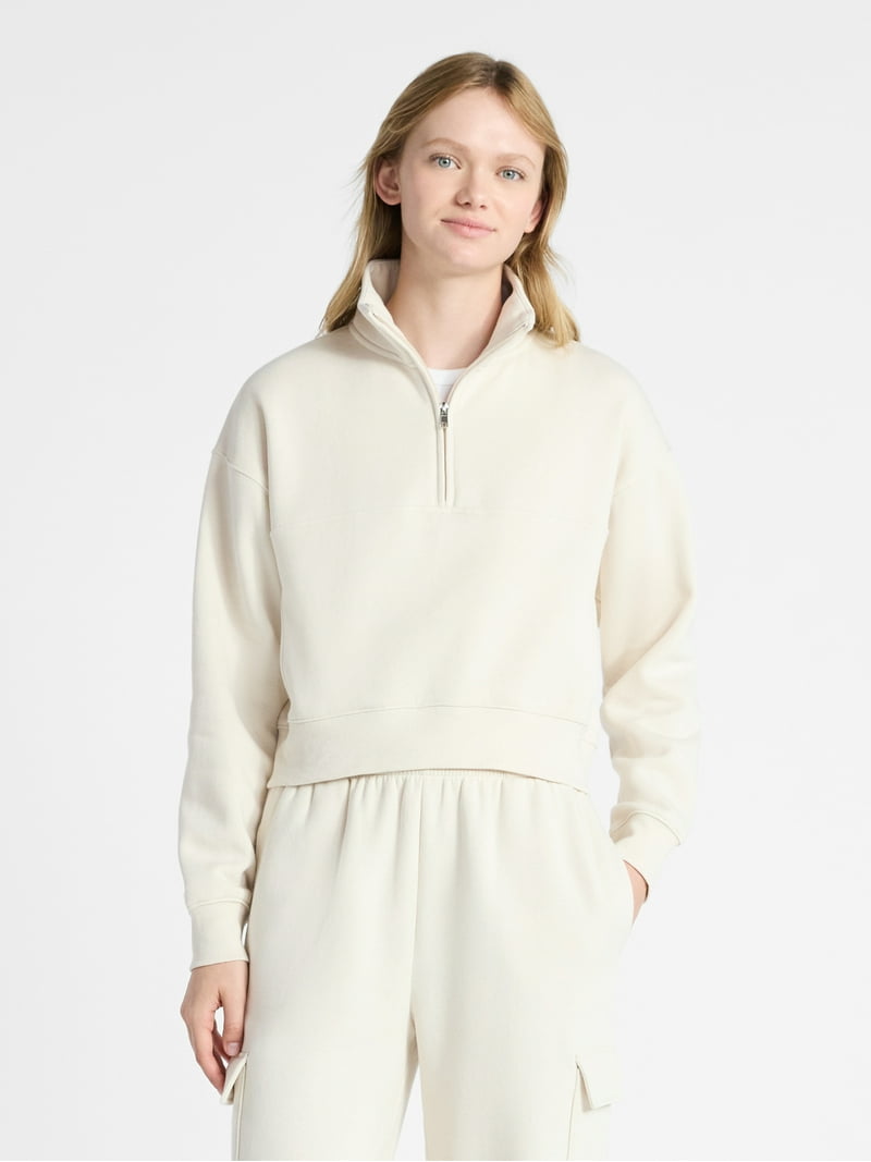 No Boundaries Fleece Half Zip Pullover, Women's - Walmart.com