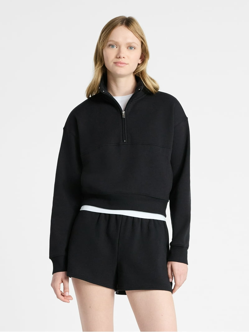 No Boundaries Fleece Half Zip Pullover, Women's - Walmart.com