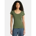 thumbnail image 1 of No Boundaries Scoop Neck Tee with Short Sleeves, Women's, 1 of 5