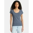 thumbnail image 1 of No Boundaries Scoop Neck Tee with Short Sleeves, Women's, 1 of 5