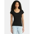 thumbnail image 1 of No Boundaries Scoop Neck Tee with Short Sleeves, Women's, 1 of 4