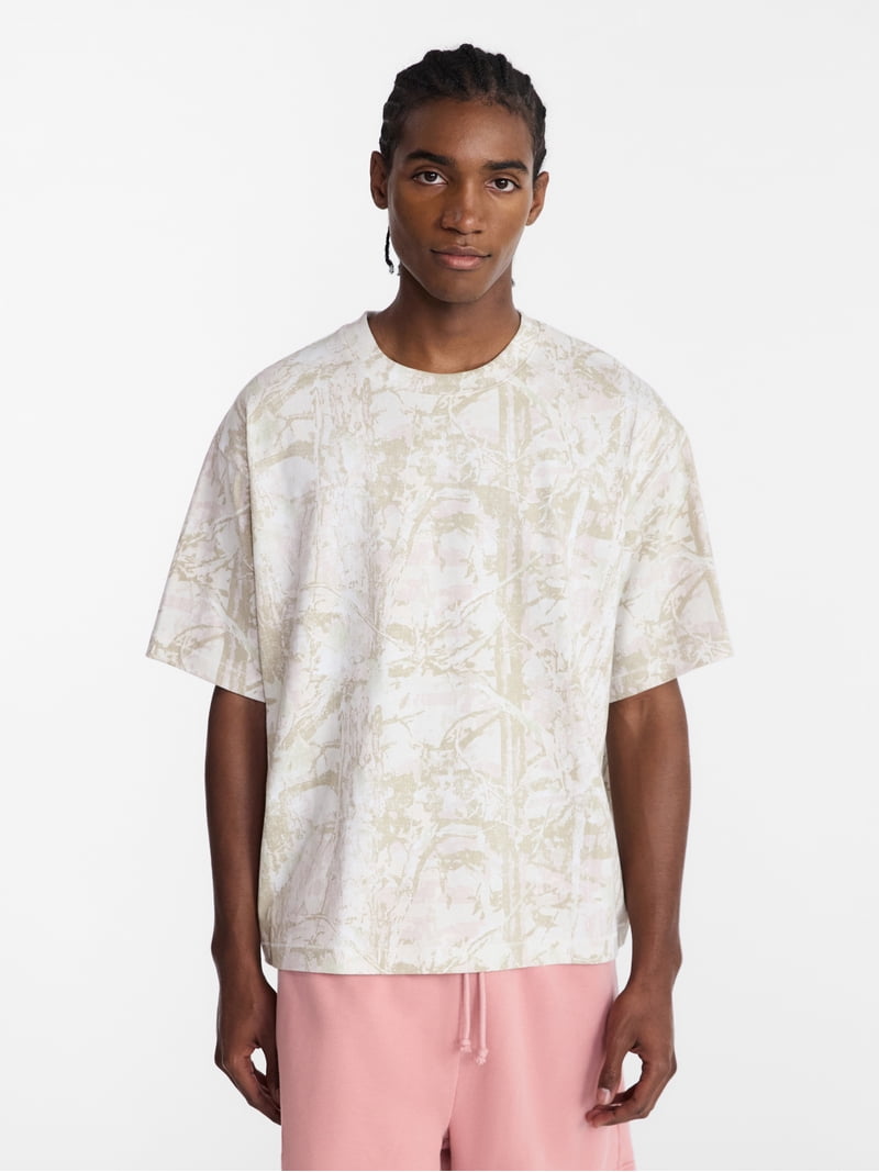 No Boundaries Boxy Fit Heavyweight Tee Shirt with Short Sleeves