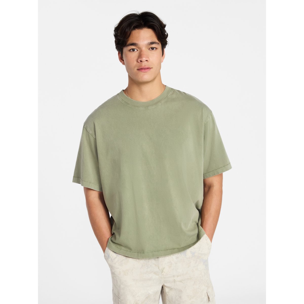 Boxy Fit Heavyweight Tee Shirt with Short Sleeves, Men's Sizes XS-4XLT