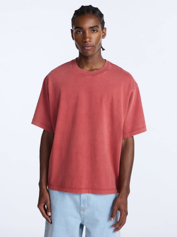 Boxy Fit Heavyweight Tee Shirt with Short Sleeves, Men's Sizes XS-4XLT