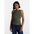 thumbnail image 1 of No Boundaries Ribbed High Neck Tank Top, Women's XXS-XXL, 1 of 5