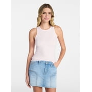 No Boundaries Ribbed High Neck Tank Top, Women's XXS-XXL