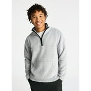 NO BOUNDARIES Men's & Big Men's Faux Shearling High Pile Fleece Quarter Zip Pullover, Sizes XS-5XL