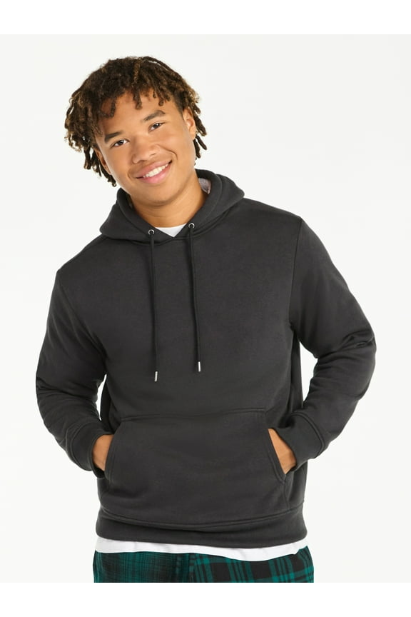 Men's & Big Men's High Pile Fleece Faux Shearling Lined Fleece Hoodie Sweatshirt, Sizes XS-5XL