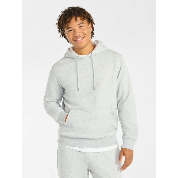No Boundaries Men's & Big Men's High Pile Fleece Faux Shearling Lined Fleece Hoodie Sweatshirt, Sizes XS-5XL