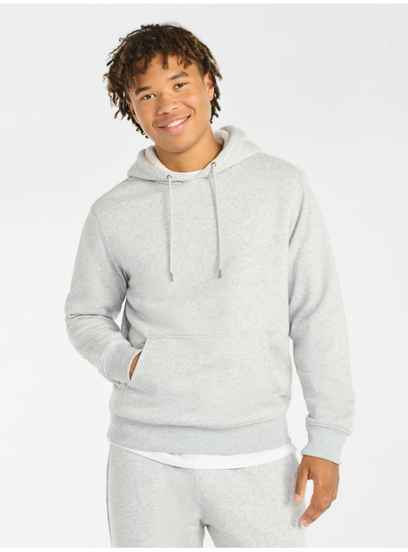 Men's & Big Men's High Pile Fleece Faux Shearling Lined Fleece Hoodie Sweatshirt, Sizes XS-5XL
