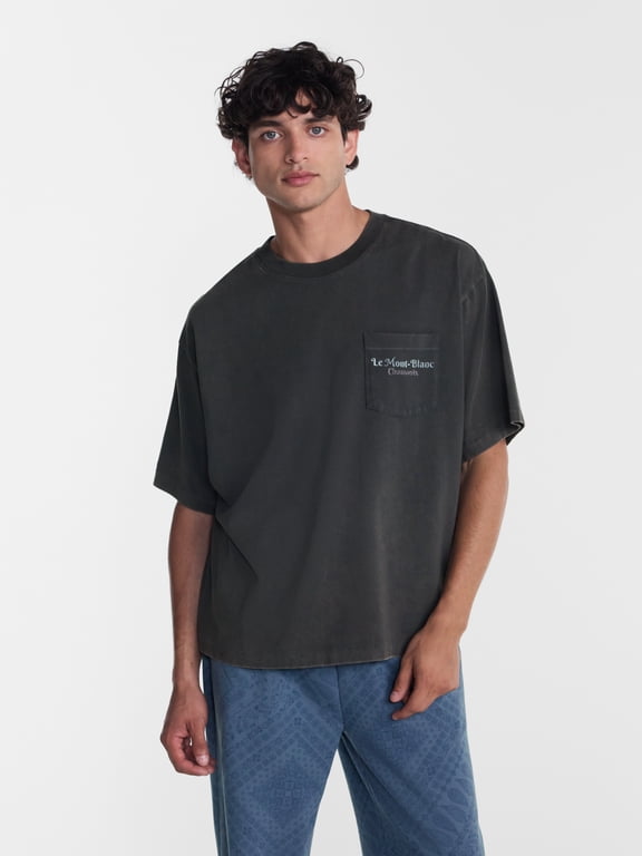 Boxy Fit Heavyweight Front and Back Graphic Tee Shirt, Men's XS-4XLT