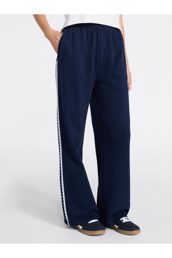 Lace Trim Fleece Pants, 30.5'' Inseam, Women’s XXS-XXL