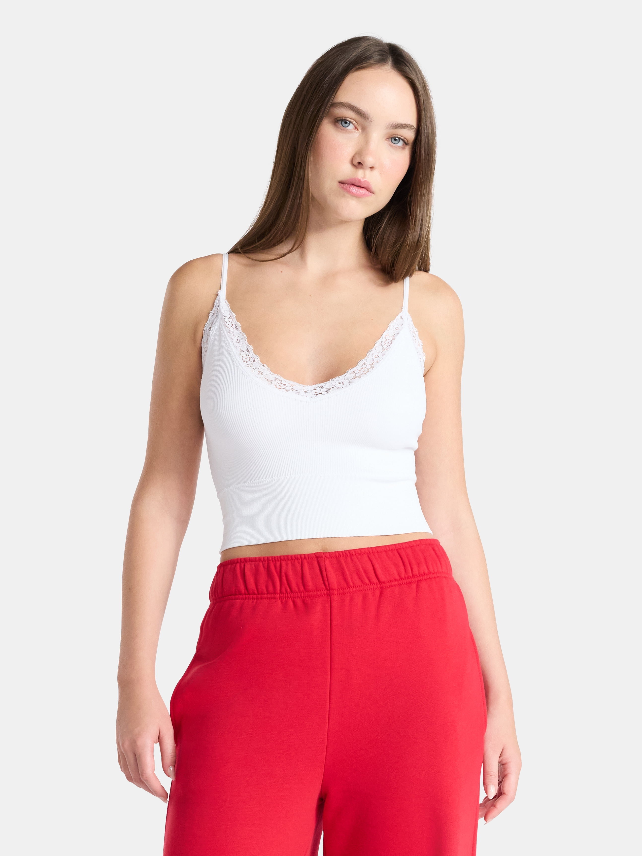 No Boundaries Lace Trim Cami Tank, Women's