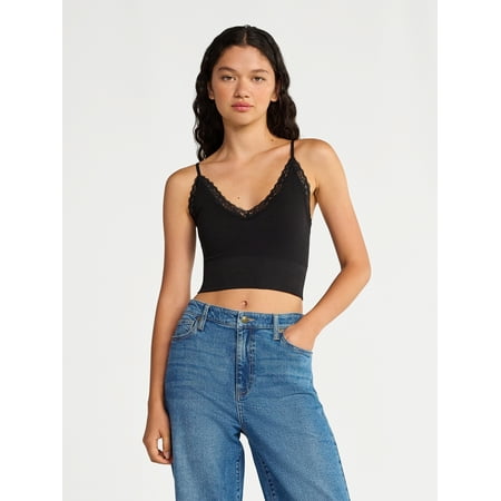 No Boundaries Lace Trim Cami Tank, Women's