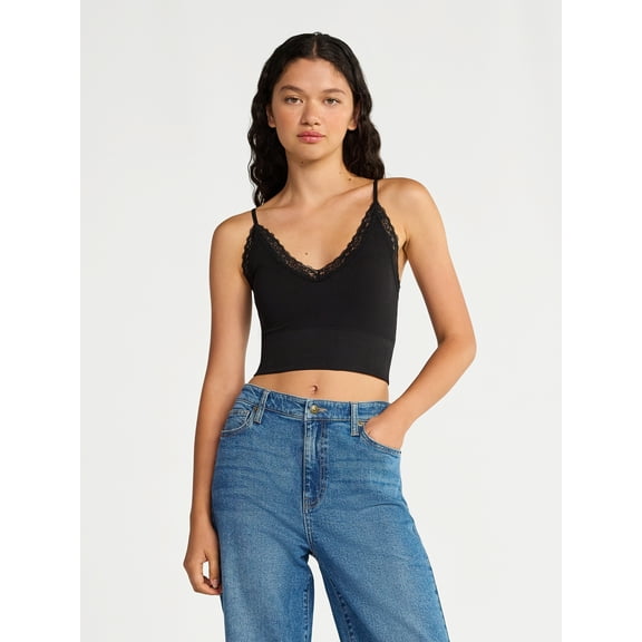 No Boundaries Lace Trim Cami Tank, Women's