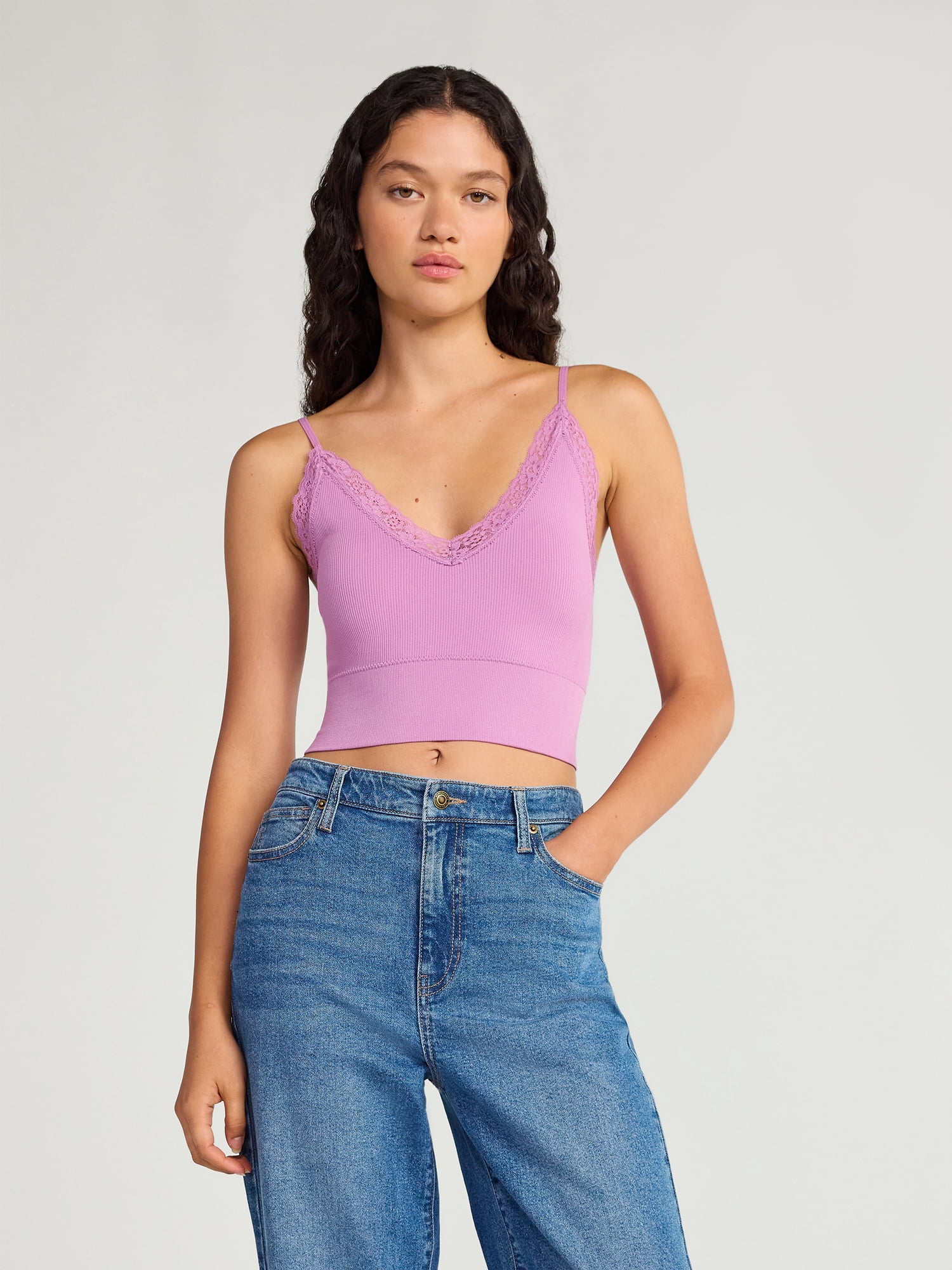 No Boundaries Lace Trim Cami Tank, Women's