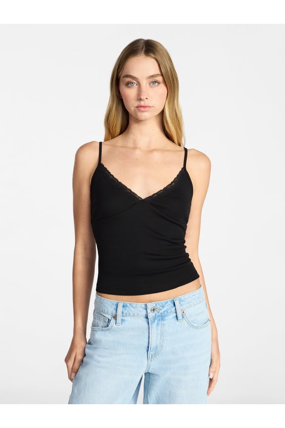 Lace Trim V-Neck Cami, Women’s XXS-XXL