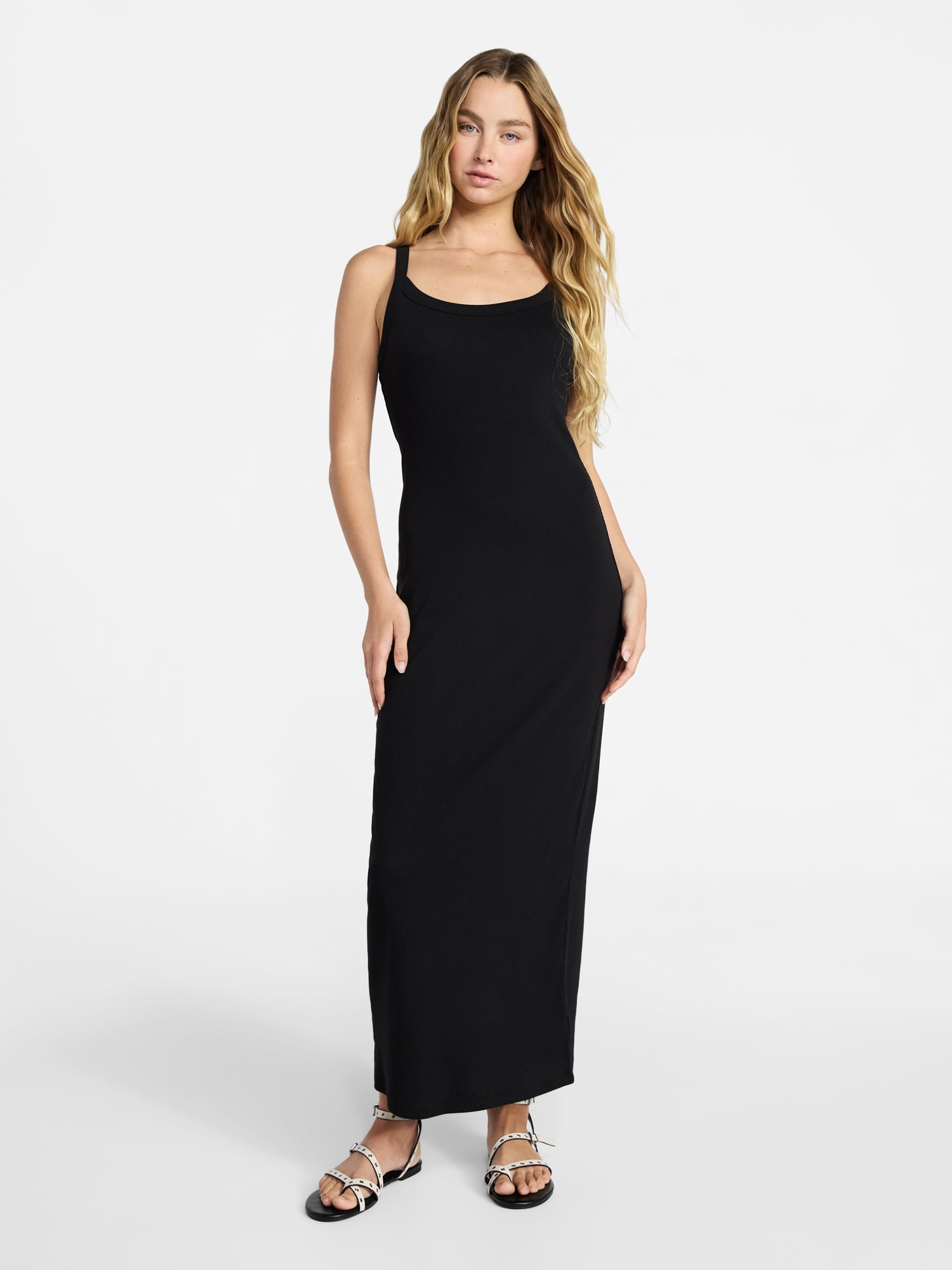 No Boundaries Long Scoop Neck Maxi Dress, Women’s Sizes XXS-XXL